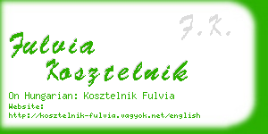 fulvia kosztelnik business card